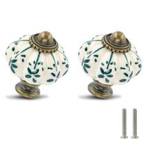 Knobs de abóbora de cerâmica Zernmiarder, 3,5 cm, pacote vintage com 12