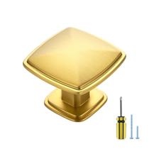 Knobs de armário de cozinha Ravinte Gold Square 3x3 cm, pacote com 15