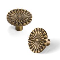 Knobs de armário Yagman Antique Brass, pacote com 6 girassol vintage