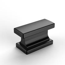 Knobs de gabinete Amerdeco, pacote com 10 unidades, preto fosco, retângulo de 37 mm