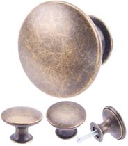 Knobs de gabinete HUGOLEM, pacote com 20, latão antigo, 3 cm redondos