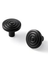 Knobs de gabinete JIASENBAO, pacote com 5, liga de zinco preta, 3 cm