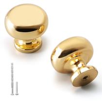Knobs de gabinete YAGU 28 mm em latão polido redondo, pacote com 10