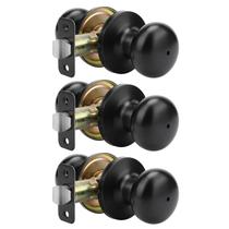Knobs Door Knobs Goldenwarm Black Interior Privacy Bedroom, pacote com 3