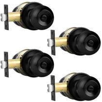 Knobs Privacy Door Knobs Probrico Flat Black Keyless Lock, pacote com 4
