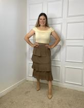 KO 3669 - BLUSA VISCOSE+ELASTANO Tamanho:120304 Bege brulee - GG