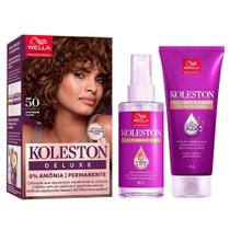 Koleston Poderoso Kit Coloração Deluxe Castanho Claro 5.0 + Tratamento + Óleo Capilar