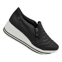 Kolosh Tênis Preto Branco Feminino Solado Alto Calce Facil -