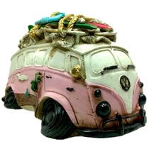 Kombi Cofre De Gesso Colorida Enfeite Decorativo