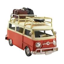 Kombi Vermelho Com Bagagens Estilo Retrô Vintage