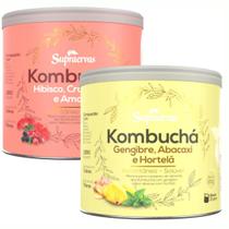 Kombuchá 2 Potes de 200g Hibisco Amora / Gengibre Abacaxi kombucha Lata Grande Supraervas Kombuchá 2 Potes de 200g Hibisco Amora / Gengibre Abacaxi kombucha Lata Grande Supraervas