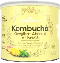 Kombuchá 200 gr Sabor Gengibre Abacaxi Hortelã chá verde próbiótico