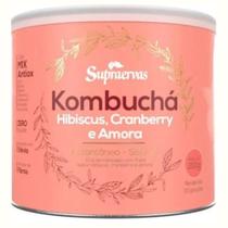 Kombuchá em pó solúvel Chá Verde Fermentado Sabor Hibisco, Cranberry e Amora 200gr Supraervas