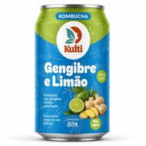 Kombucha Gengibre e Hortelã caixa 12 latas gaseificado Vegano 269mL Kulti