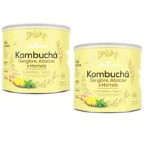KOMBUCHÁ KIT 2 POTES Gengibre, Abacaxi e Hortelã 200g