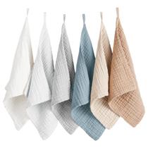 Konssy Paquete de 6 Toallitas Muselina para Bebé 100% Algodón 28x28 cm Konssy Paquete de 6 Toallitas Muselina para Bebé 100% Algodón 28x28 cm