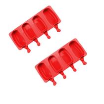 Kt 2 Formas em Silicone Mini Picolé 4 cavidades Antiaderente