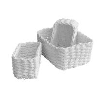 Kt Cesto Organizador Fibra Sintética Retangular Branco 3pcs