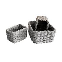 Kt Cesto Organizadores Fibra Sintética Retangular Cinza 3pcs