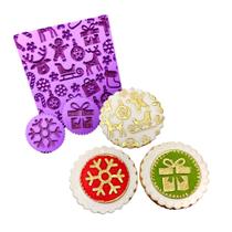 KTX11 Kit Marcador textura pasta americana biscuit confeitaria natal