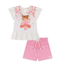 Kukie Conjunto Bata Cotton e Shorts Branco Kukie Conjunto Bata Cotton e Shorts Branco