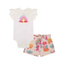 Kukie Conjunto Body Cotton e Shorts Branco Kukie Conjunto Body Cotton e Shorts Branco