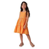 Kukie Vestido Manga Curta Laise Laranja Kukie Vestido Manga Curta Laise Laranja