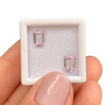Kunzita Baguete Retangular Par 2,22ct