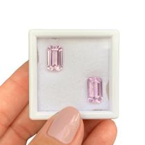 Kunzita Rosa Baguete Retangular Par 12,26ct