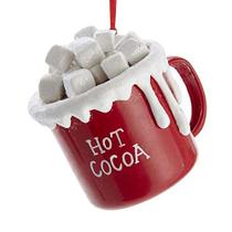 Kurt S. Adler Hot Cocoa Cup com marshmallows Enfeite de Natal D3694