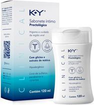 KY Clinical Sabonete Íntimo Proctológico 120 ml Higiene Suave da Região Anal, Alívio de Coceiras, Regeneração com Gli