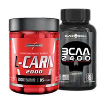 L-Carnitina 60 Caps Integral + Bcaa 30 Caps Black Skull