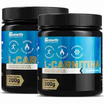 L-Carnitina em Pó 200g Growth Supplements Kit 2 Potes
