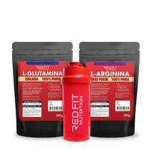 L-Glutamina 300g L-Arginina 250g - 100% Pura Importada - Red Fit Nutrition