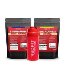 L-Glutamina 500g Beta-Alanina 500g - 100% Pura Importada - Red Fit Nutrition