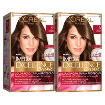L'Oréal Paris Coloração Imédia Excellence 6 Louro Escuro Kit - 2 Unidades L'Oréal Paris Coloração Imédia Excellence 6 Louro Escuro Kit - 2 Unidades
