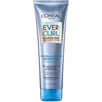 L'Oreal Paris EverCurl Sulfate Shampoo Free Shampoo para Cabelo Encaracolado, Leve, Hidratação Anti-Frizz, Suave em Cachos, com Óleo de Coco, 8.5 Fl Oz (embalagem pode variar)