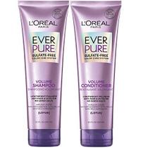 L'Oreal Paris EverPure Volume Sulfate Free Shampoo and Condicionador para cabelos coloridos, 8,5 onças (conjunto de 2)