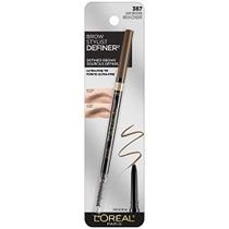 L'Oreal Paris Makeup Brow Stylist Definer Waterproof Eyebrow Pencil UltraFine Mechanical Pencil desenha pequenos cabelos de sobrancelha preenche em áreas esparsas Gaps Onça Contagem, Cinza Marrom, 0,003 Fl Oz