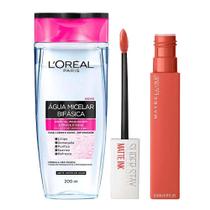 L'Oréal Paris + Maybelline Kit - Água Micelar Bifásica + Batom Líquido Longa Duração Amazonia