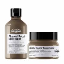 L'Oréal Professionnel Absolut Repair Molecular Kit de Tratamento Capilar: Shampoo + Máscara Concentrada Para Cabelos Danificados a muito Danificados L'Oréal Professionnel Absolut Repair Molecular Kit de Tratamento Capilar: Shampoo + Máscara Concentrada Para Cabelos Danificados a muito Danificados