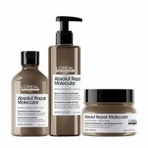 L'Oréal Professionnel Absolut Repair Molecular Kit de Tratamento Capilar: Shampoo + Sérum + Máscara Para Cabelos Danificados a muito Danificados L'Oréal Professionnel Absolut Repair Molecular Kit de Tratamento Capilar: Shampoo + Sérum + Máscara Para Cabelos Danificados a muito Danificados