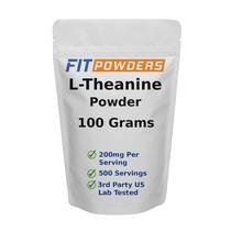 L-teanina em pó FitPowders 100% pura, não transgênica, vegana 100g