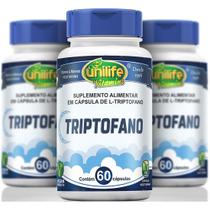 L-Triptofano Vegano 60 Cápsulas de 300mg Kit com 3 - Unilife