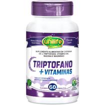 L-Triptofano + Vitamina B6 Niacina Magnésio 60 cápsulas de 400mg Vegano - Unilife