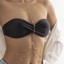 L02-L3302-Body Chain Bijuteria Luxo Colar Longo Pescoço Estrelas A107 L02-L3302-Body Chain Bijuteria Luxo Colar Longo Pescoço Estrelas A107