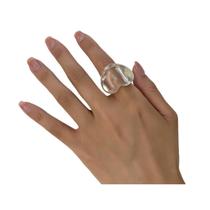 L0212-Anel Feminino Coração Colorido Acrílico Festa Carnaval Festivais De Música Look Fashion