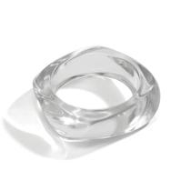 L02128-Pulseira Bracelete Acrílico Festa Balada Design Irregular Transparência Textura Suave