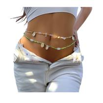 L0236-Body Chain Bijuteria Luxo Conchas Praia Miçangas A131 L0236-Body Chain Bijuteria Luxo Conchas Praia Miçangas A131