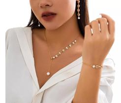 L0269-Colar Bijuteria Festa Luxo Brinco Pulseira Conjunto 25s11 L0269-Colar Bijuteria Festa Luxo Brinco Pulseira Conjunto 25s11